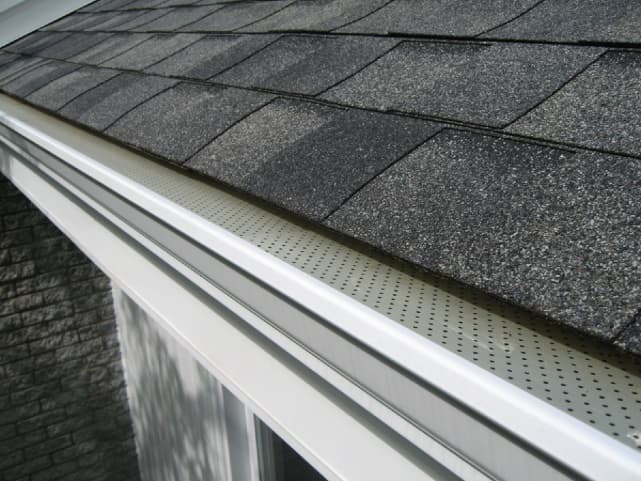 Gutter installation close-up