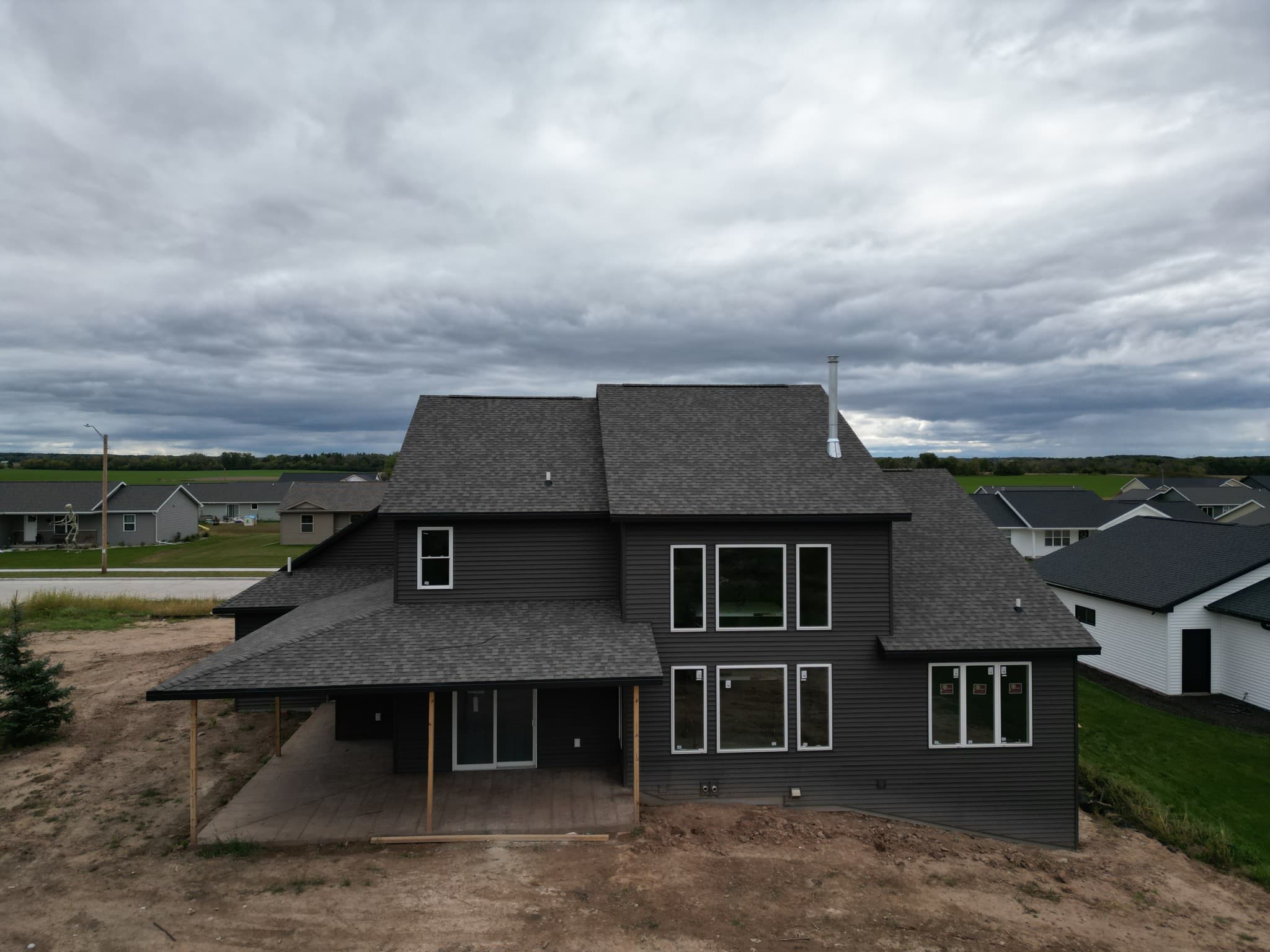 Close-up of shingle installation
