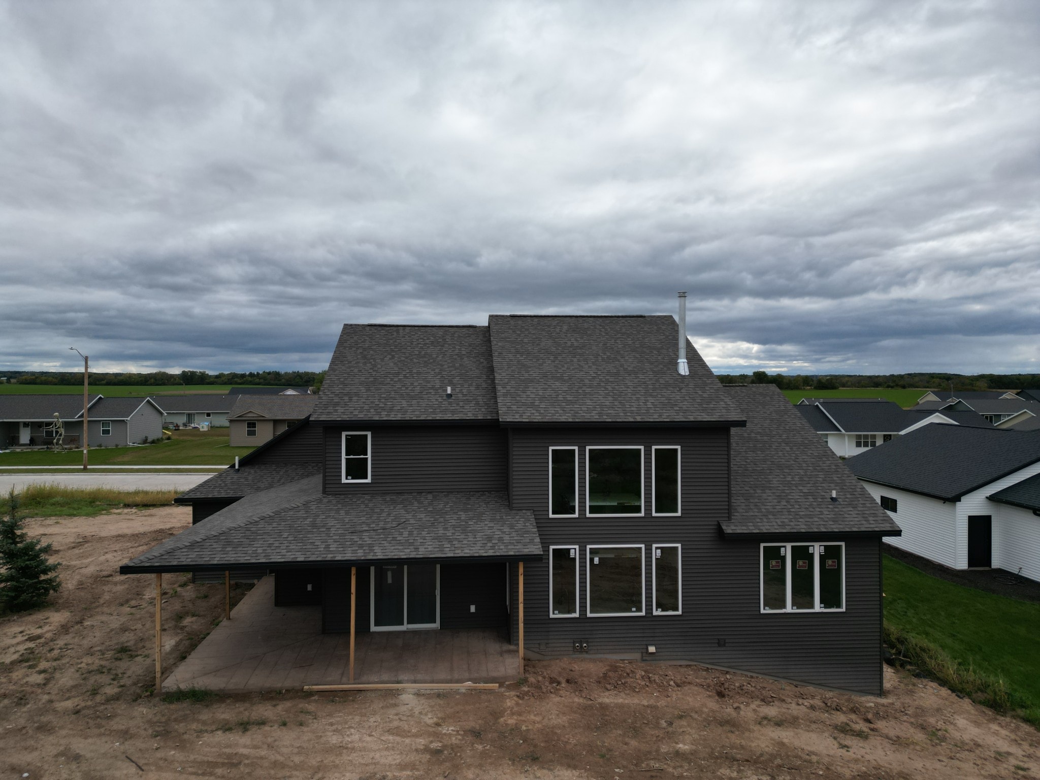 Close-up of shingle installation